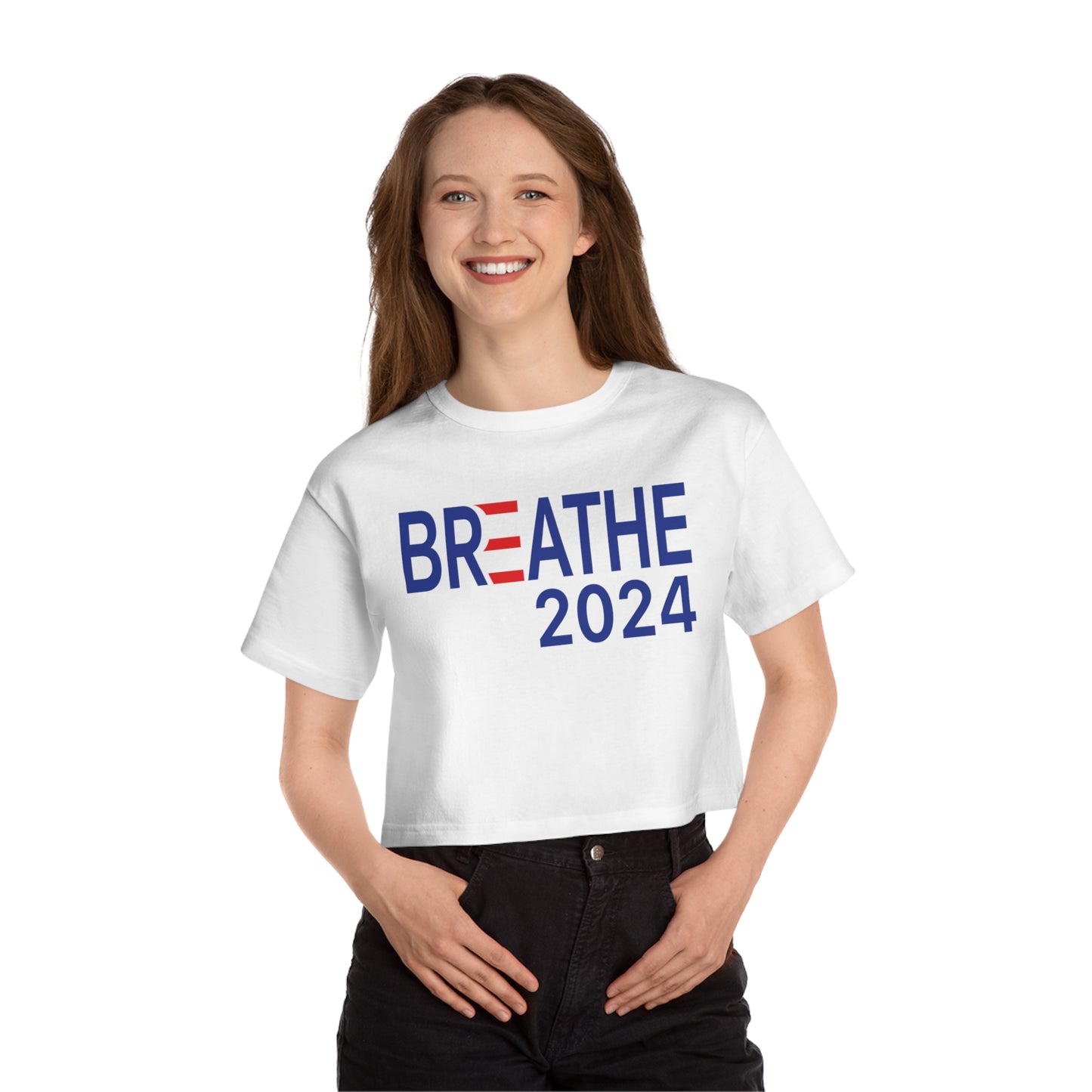 Women's Cropped Tee - Breathe - RelaxandBreathe2024