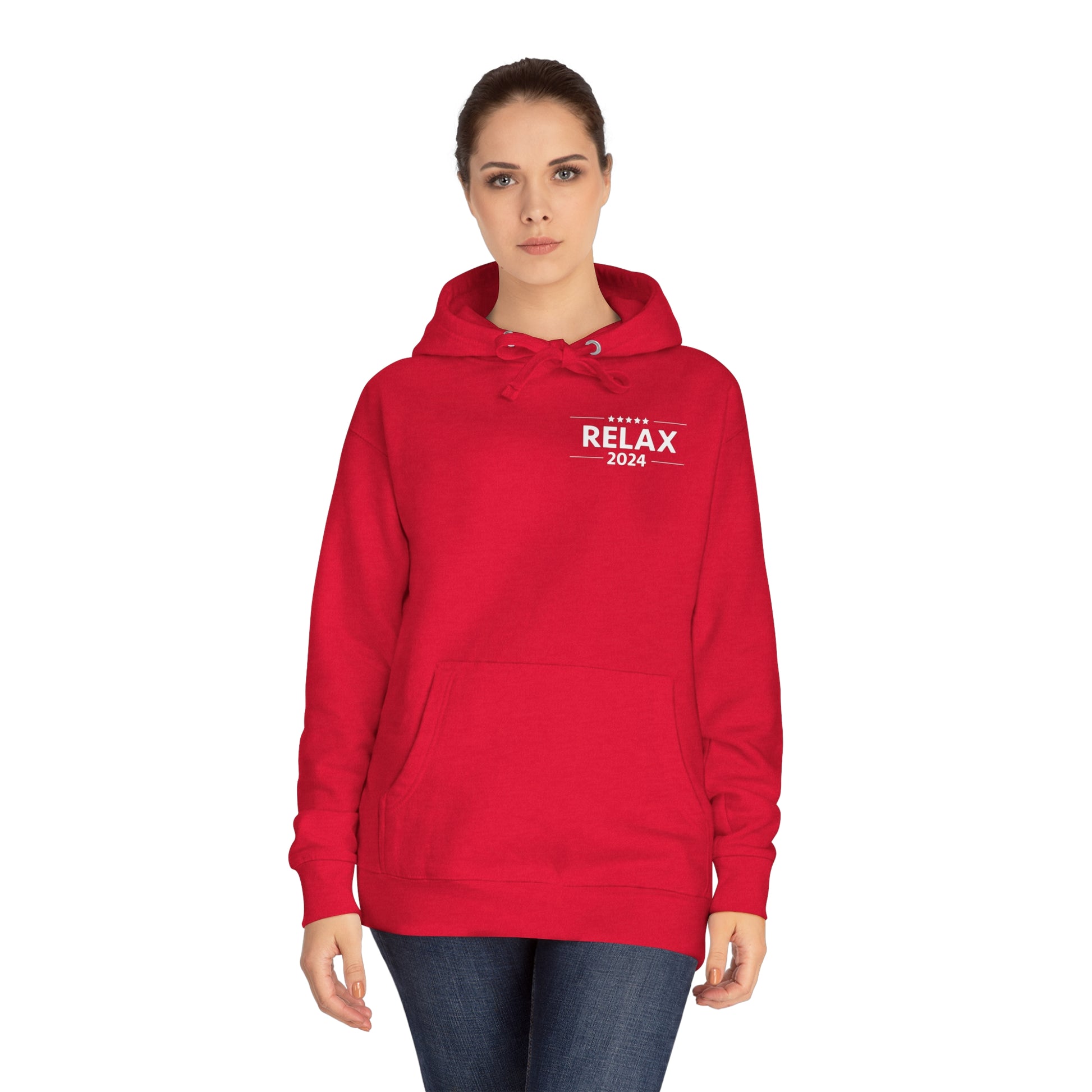 Fleece Hoodie - Relax - Red - RelaxandBreathe2024