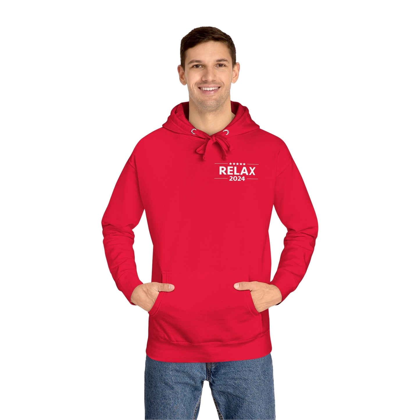 Fleece Hoodie - Relax - Red - RelaxandBreathe2024