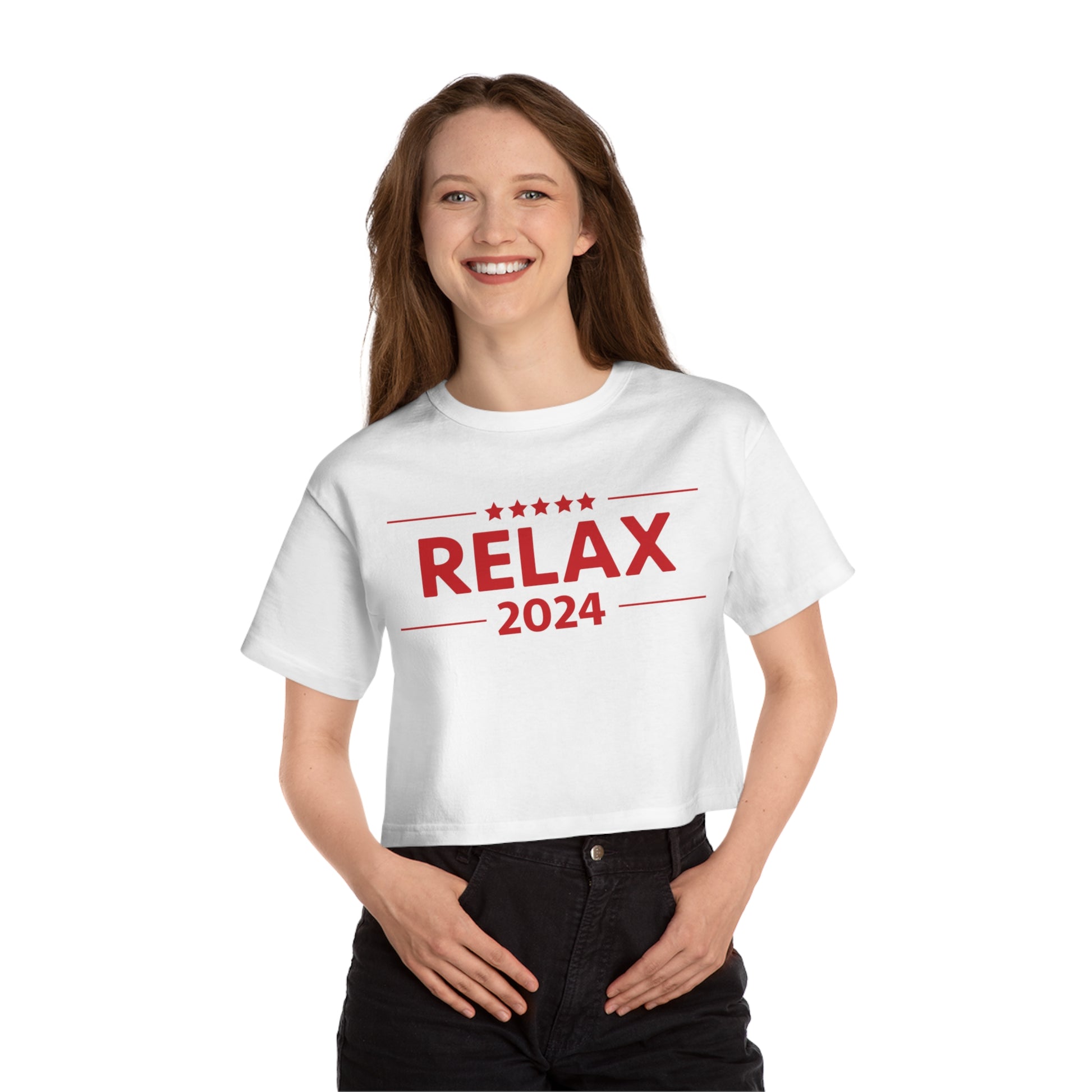 Women's Cropped Tee - Relax - RelaxandBreathe2024